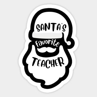 Santa's Favorite Teacher - Christmas Hat Sticker